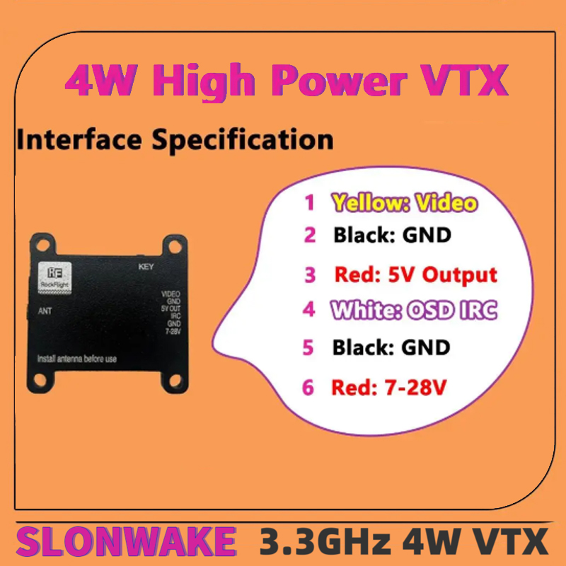 SLONWAKE FPV 3.3G 16CH 4000mW  - Fpv Drone Receiver 评论和价格